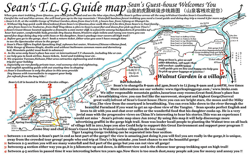 Tiger Leaping Gorge Hiking Map